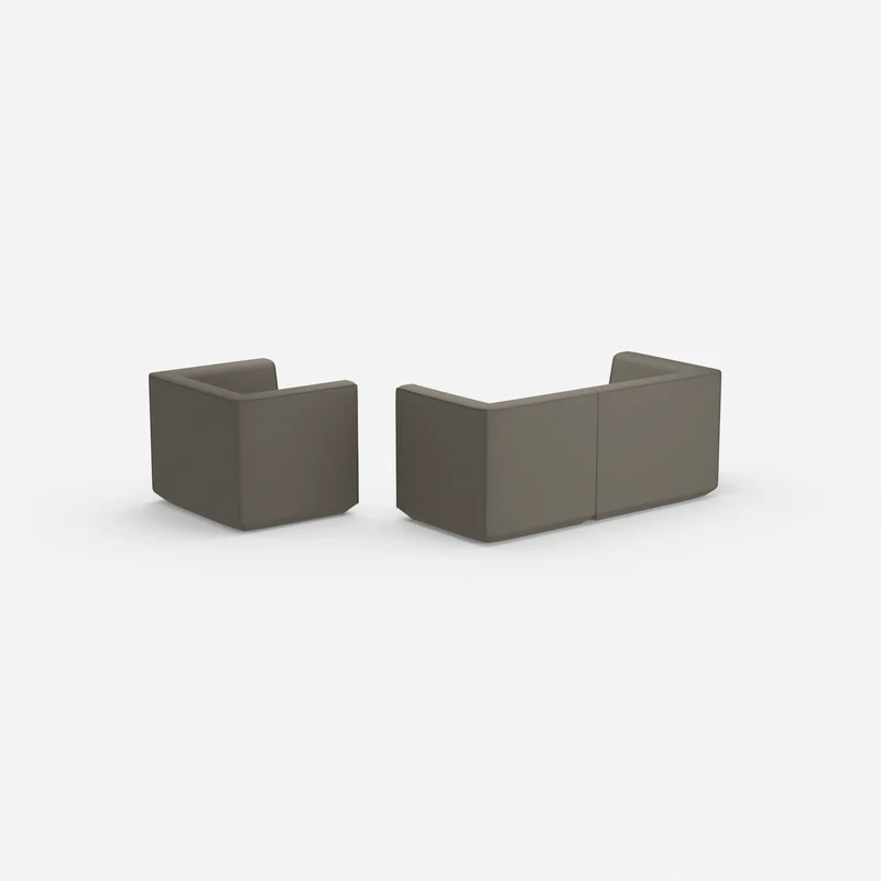 2 Sitzer Sofa mit Sessel 270 cm breit