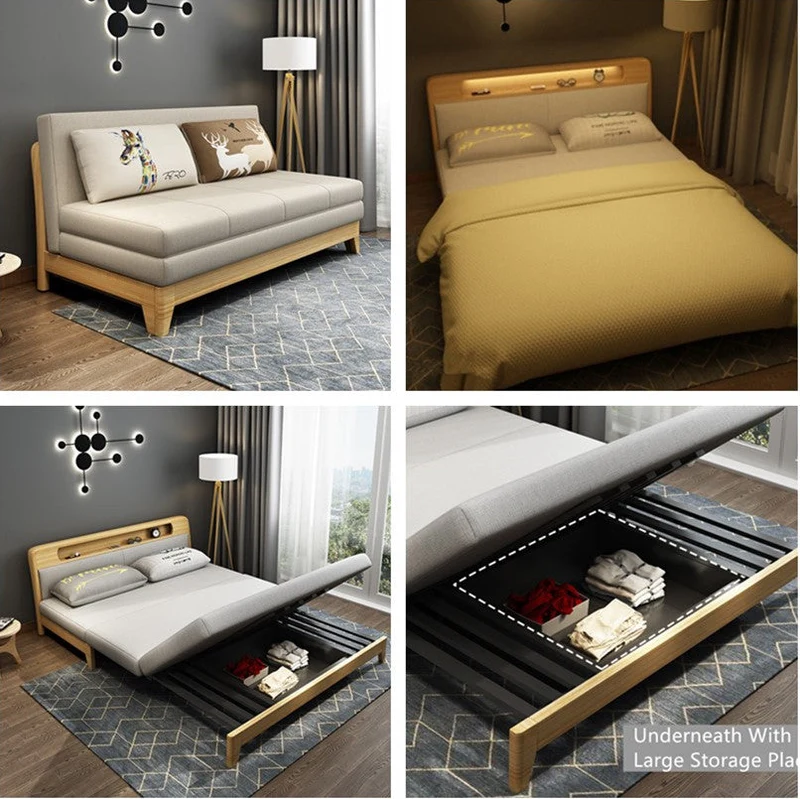 Schlafsofa mit Stauraum und Nachtlicht