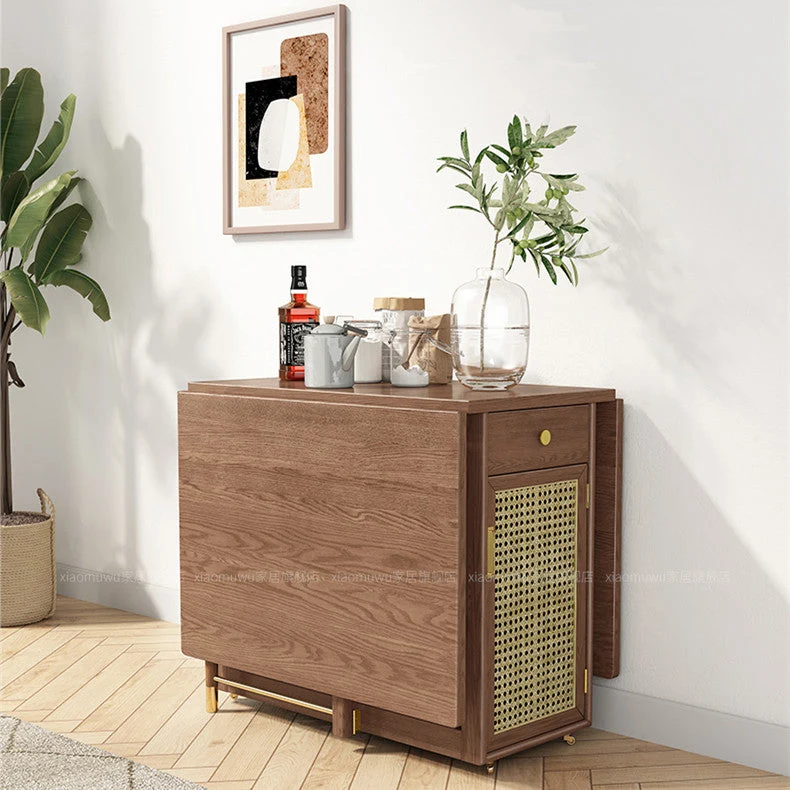 Double Drop Leaf Esstisch mit 4 klappbaren Stühlen