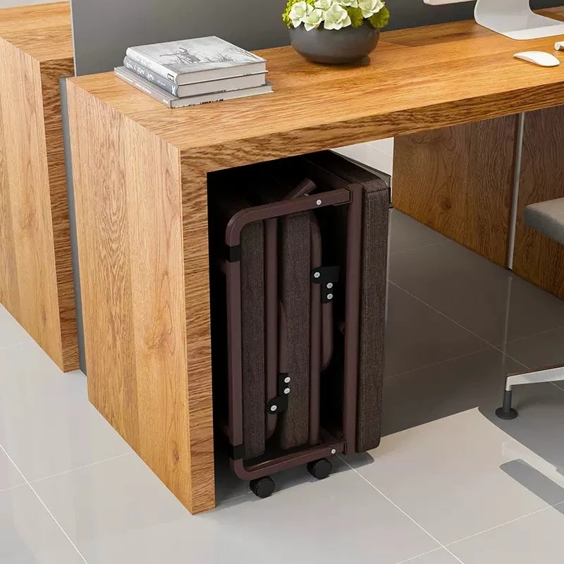 Tragbares faltbares Gästebett mit verstellbarer 6-Position und seitlicher Aufbewahrungstasche (Braun, 78" LX 35" W)
