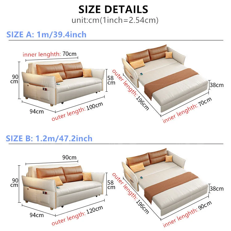 Ferngesteuertes Power-Sleeper-Schlafsofa mit darunterliegender Schublade