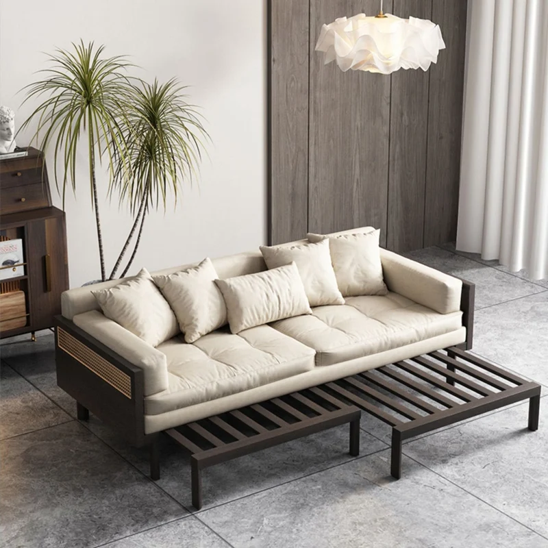 Janpandi ausziehbares Multifunktions-Schlafsofa mit Massivholzrahmen