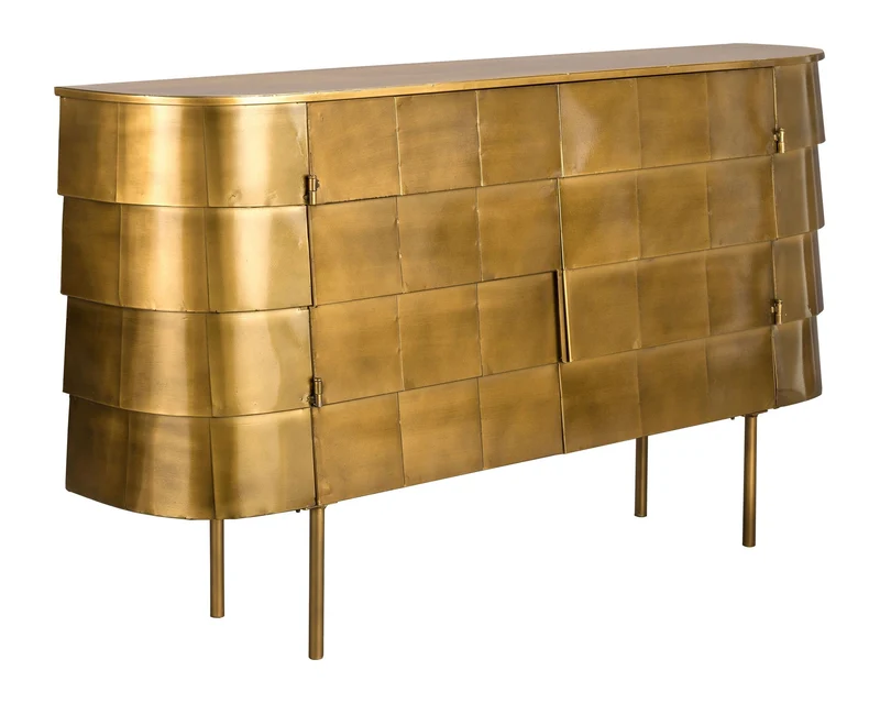 Sideboard Hanna aus Metall mit goldener Oberfläche von Dutchbone