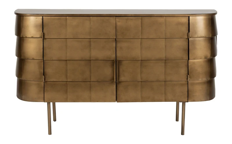 Sideboard Hanna aus Metall mit goldener Oberfläche von Dutchbone