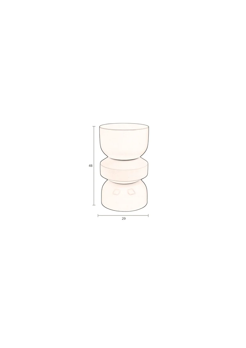 Hocker Apollo Beige, Retro-Design aus Metall von Dutchbone