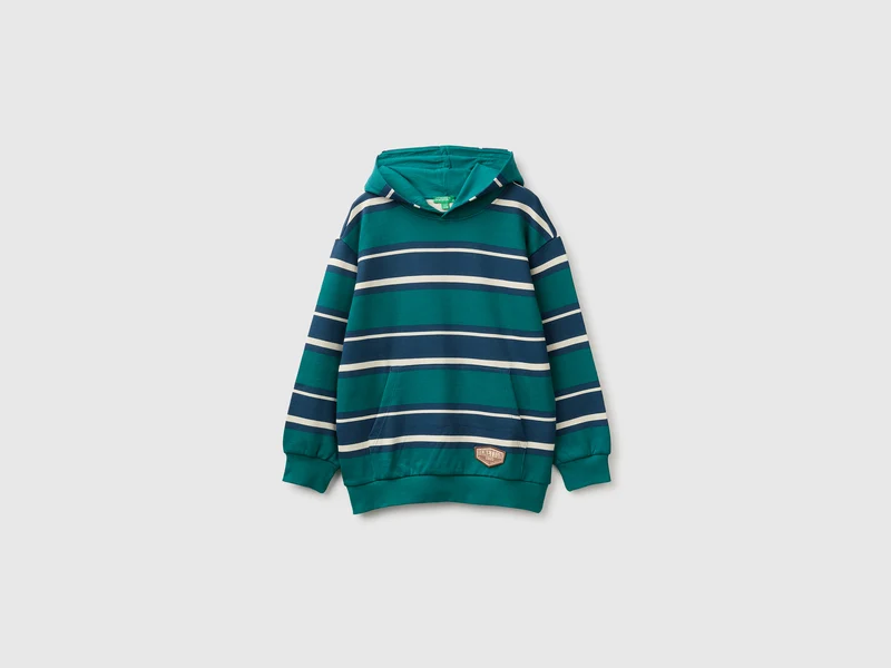 Übergroßer gestreifter Hoodie