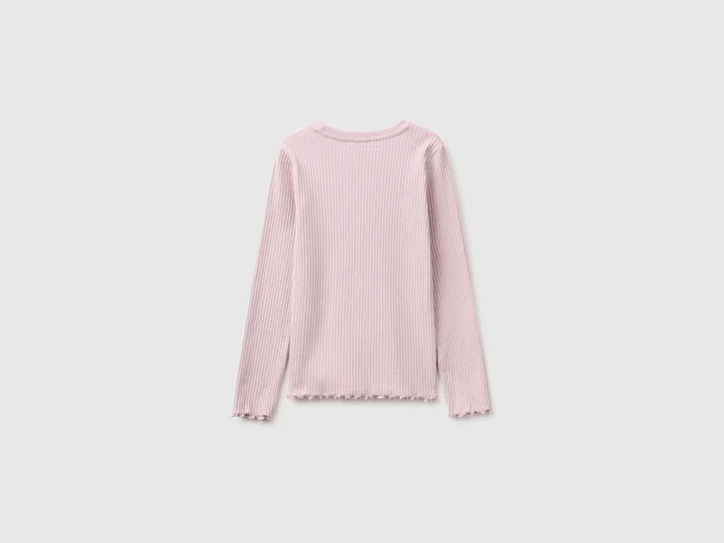 Geripptes Stretch-T-Shirt aus Bio-Baumwolle