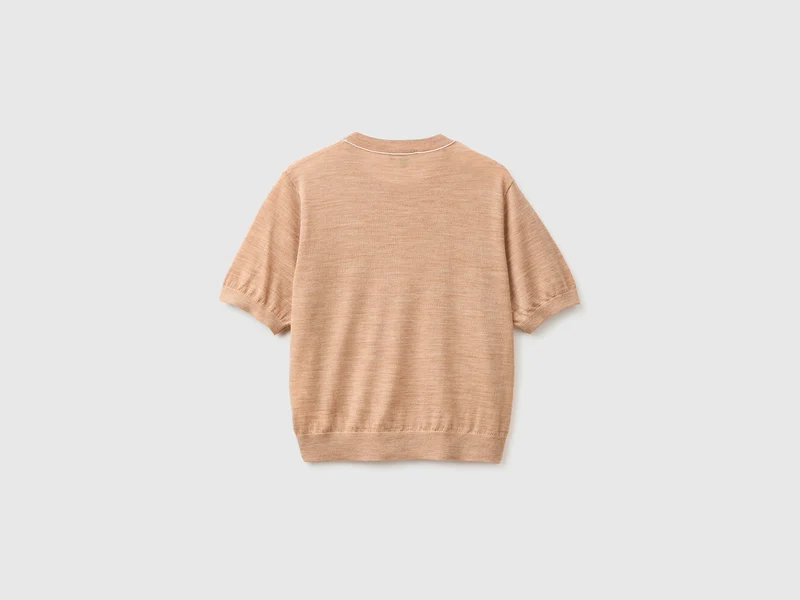 Kurzärmeliger Pullover aus reiner Merinowolle