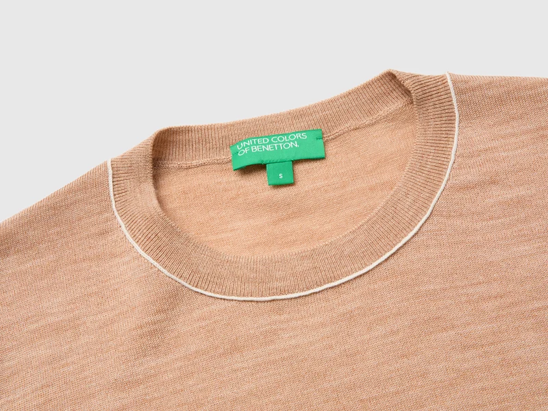 Kurzärmeliger Pullover aus reiner Merinowolle