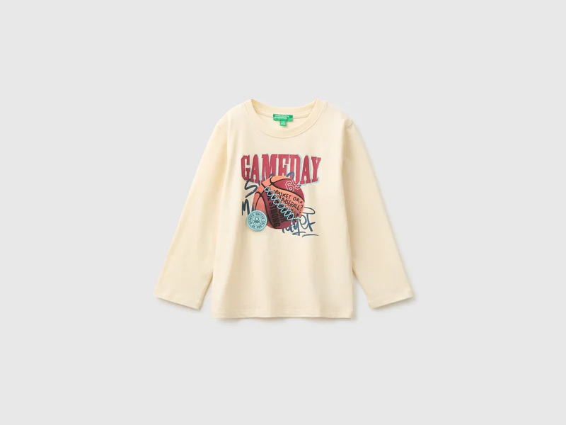 T-Shirt mit Aufdruck und Stickerei