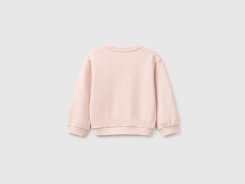 Sweatshirt mit Aufdruck und Stickerei aus Bio-Baumwolle