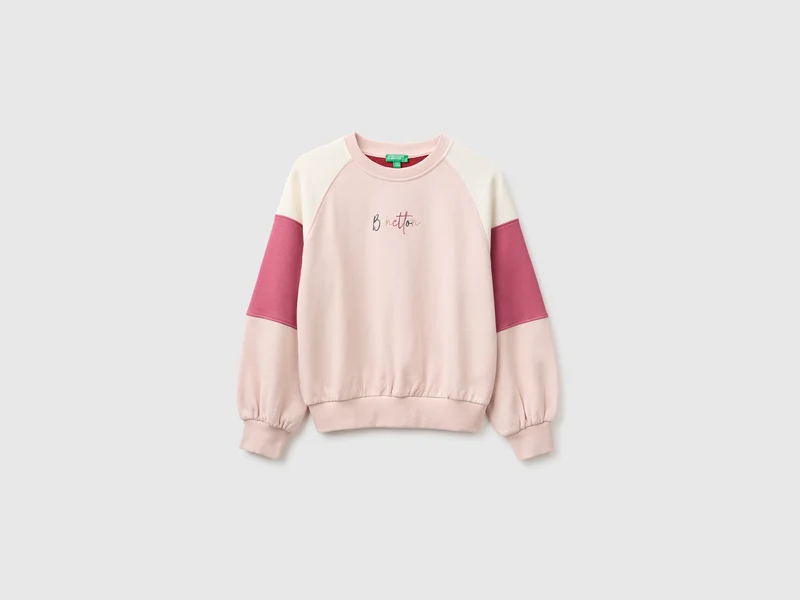 Sweatshirt mit Farbblock-Design und Stickerei