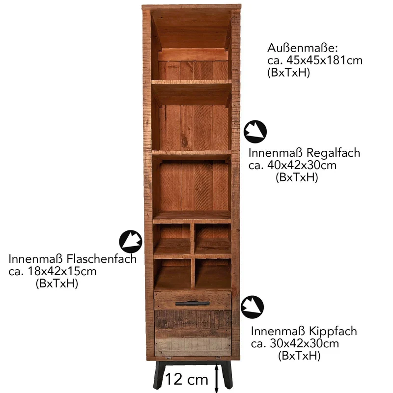 Regalschrank Pinie massiv - Pier22