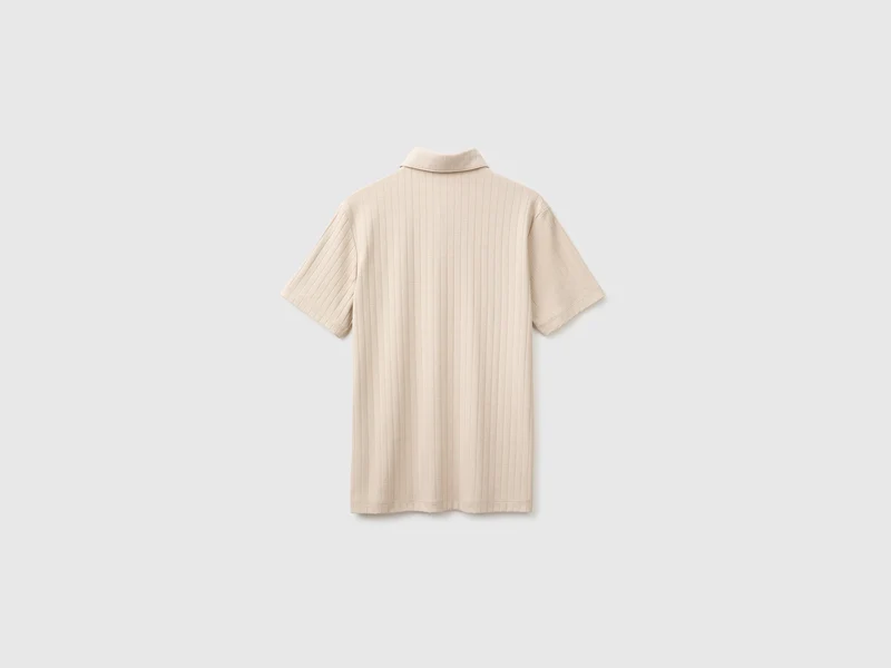 Geripptes Poloshirt