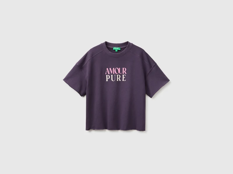 Kurzärmeliges Sweatshirt mit Aufdruck