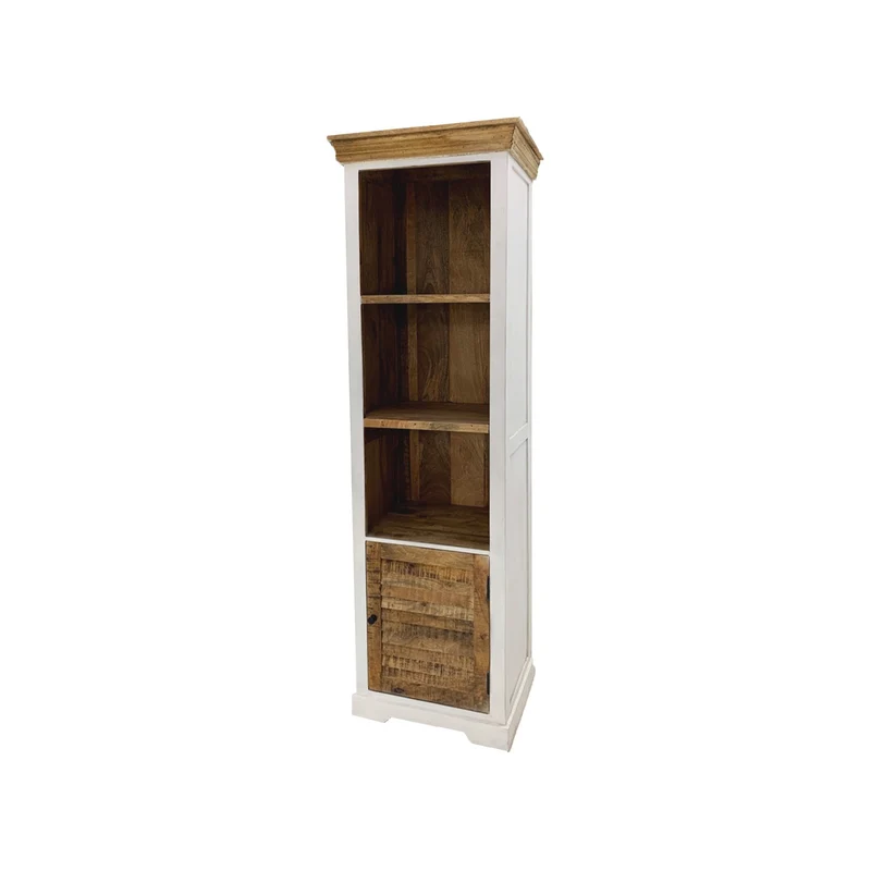 Regal Mango massiv weiß / braun Landhausstil - Neron