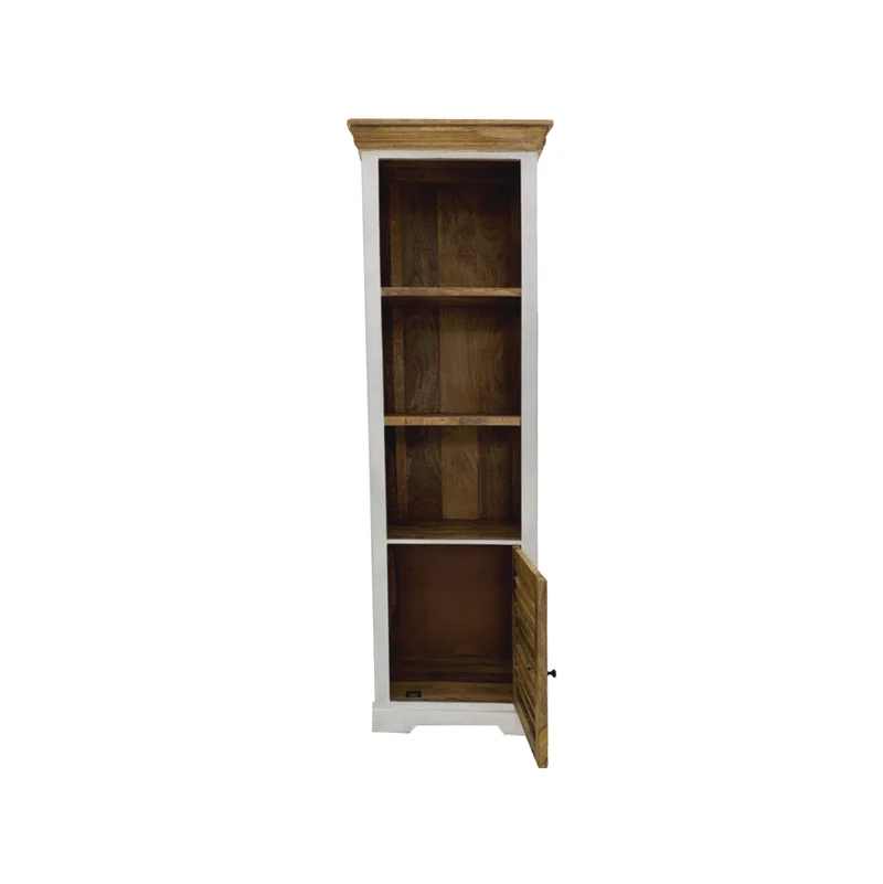 Regal Mango massiv weiß / braun Landhausstil - Neron