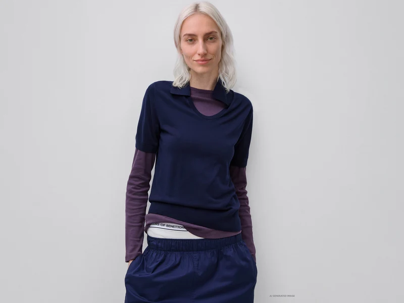 Kurzärmeliger Pullover aus Seidenmischung