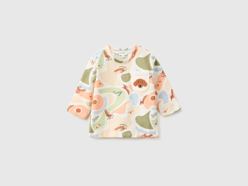 T-Shirt aus Bio-Baumwolle mit Allover-Muster