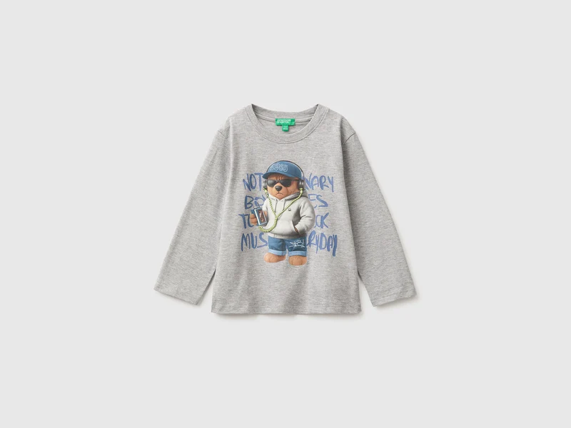T-Shirt mit Aufdruck und Stickerei