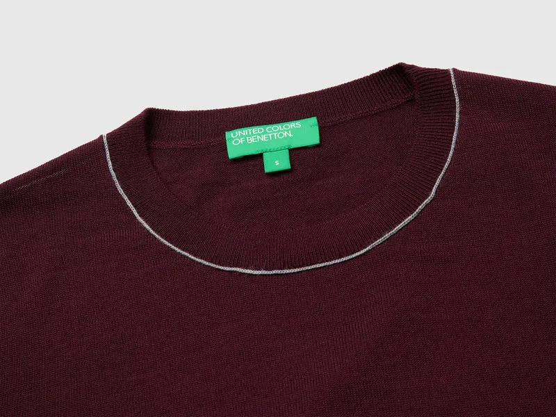 Kurzärmeliger Pullover aus reiner Merinowolle