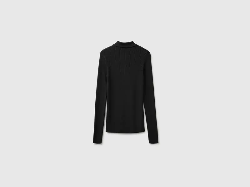 Poloshirt aus einer Seiden-Woll-Mischung