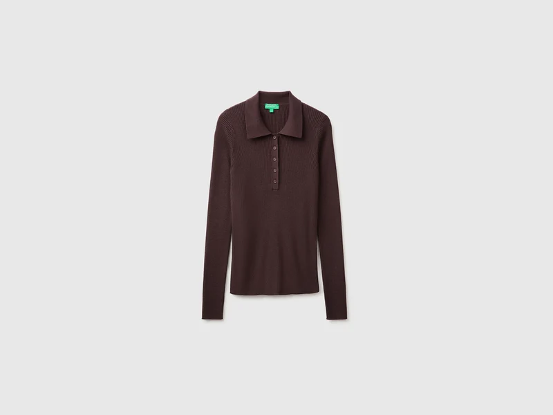 Poloshirt aus einer Seiden-Woll-Mischung