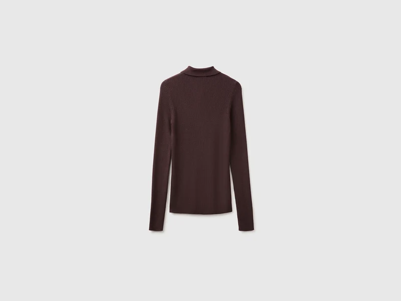 Poloshirt aus einer Seiden-Woll-Mischung