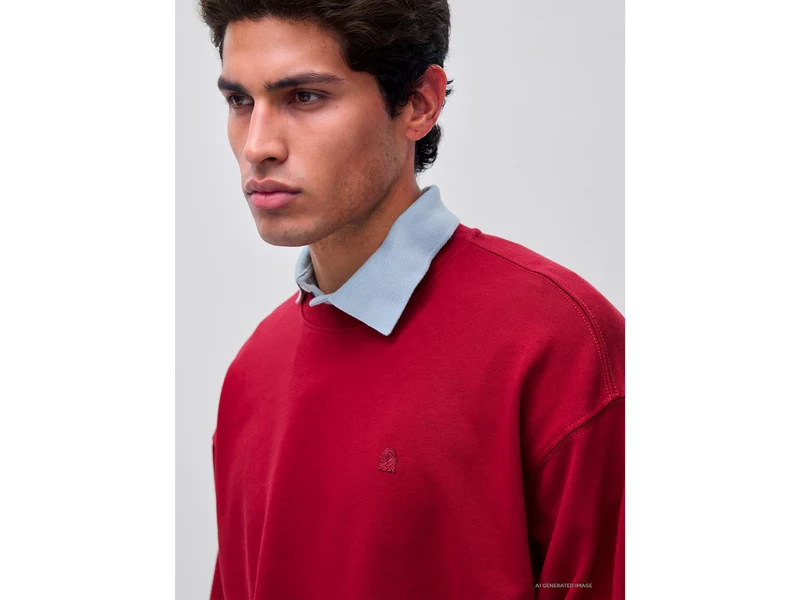 Geschlossenes Sweatshirt mit Logoaufnäher