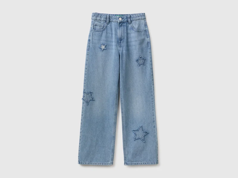 Gerade Jeans mit Sternen