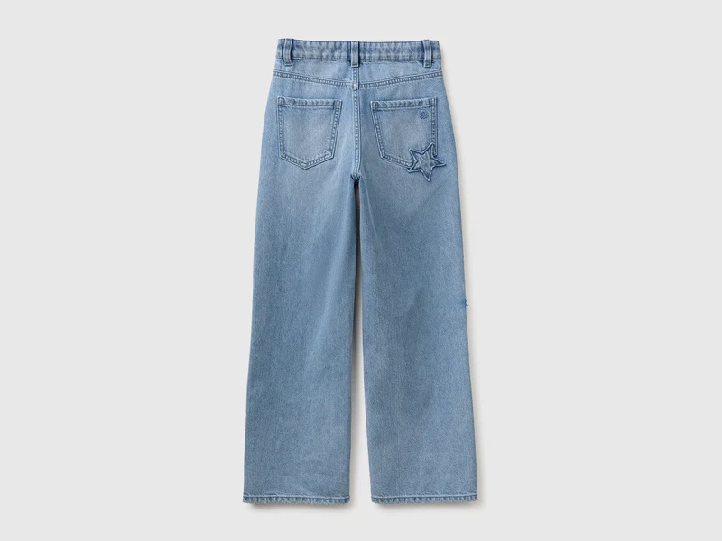 Gerade Jeans mit Sternen