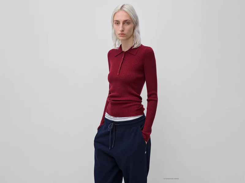 Poloshirt aus einer Seiden-Woll-Mischung