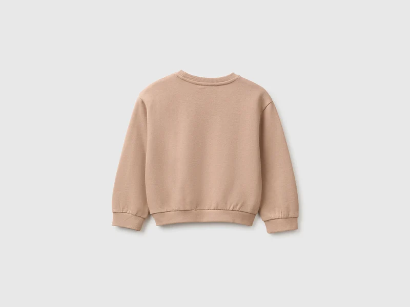 Sweatshirt mit Aufdruck und Stickerei aus Bio-Baumwolle