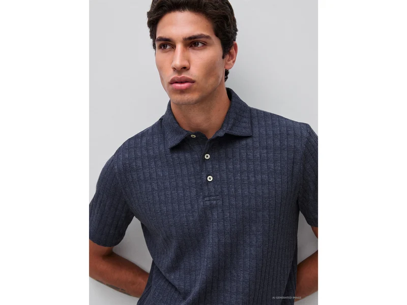 Geripptes Poloshirt