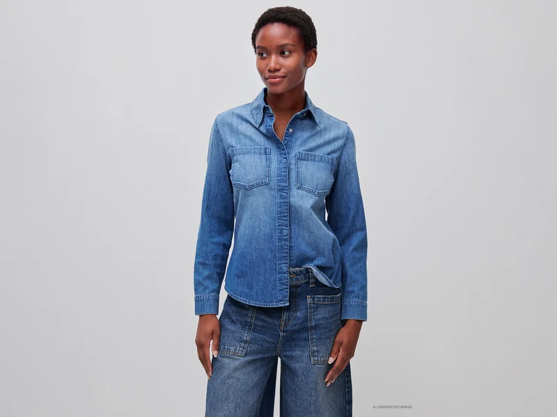 Schmal geschnittenes Jeanshemd
