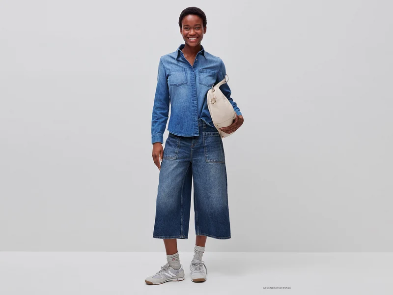 Schmal geschnittenes Jeanshemd