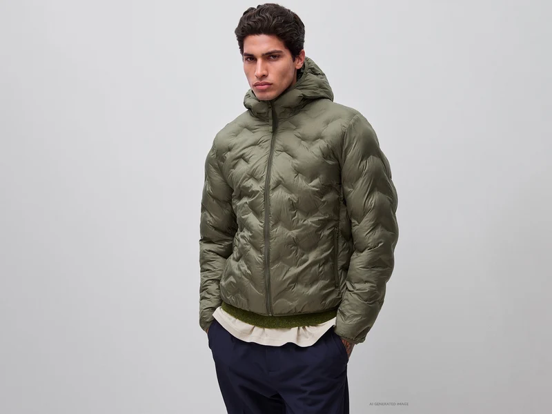 Normal geschnittene, wattierte Daunenjacke