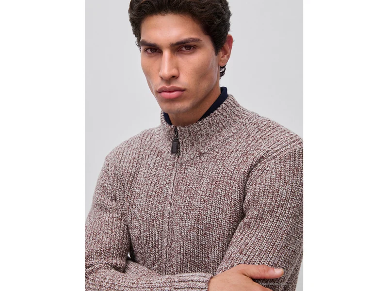 Strickjacke mit Reißverschluss aus Wollmischung