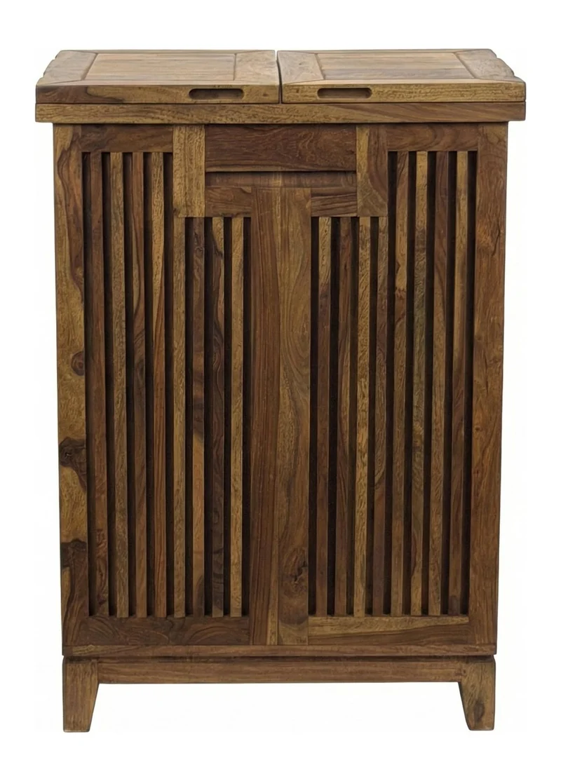 Wohnling Hausbar Sheesham Massivholz mit Weinregal, 65 cm