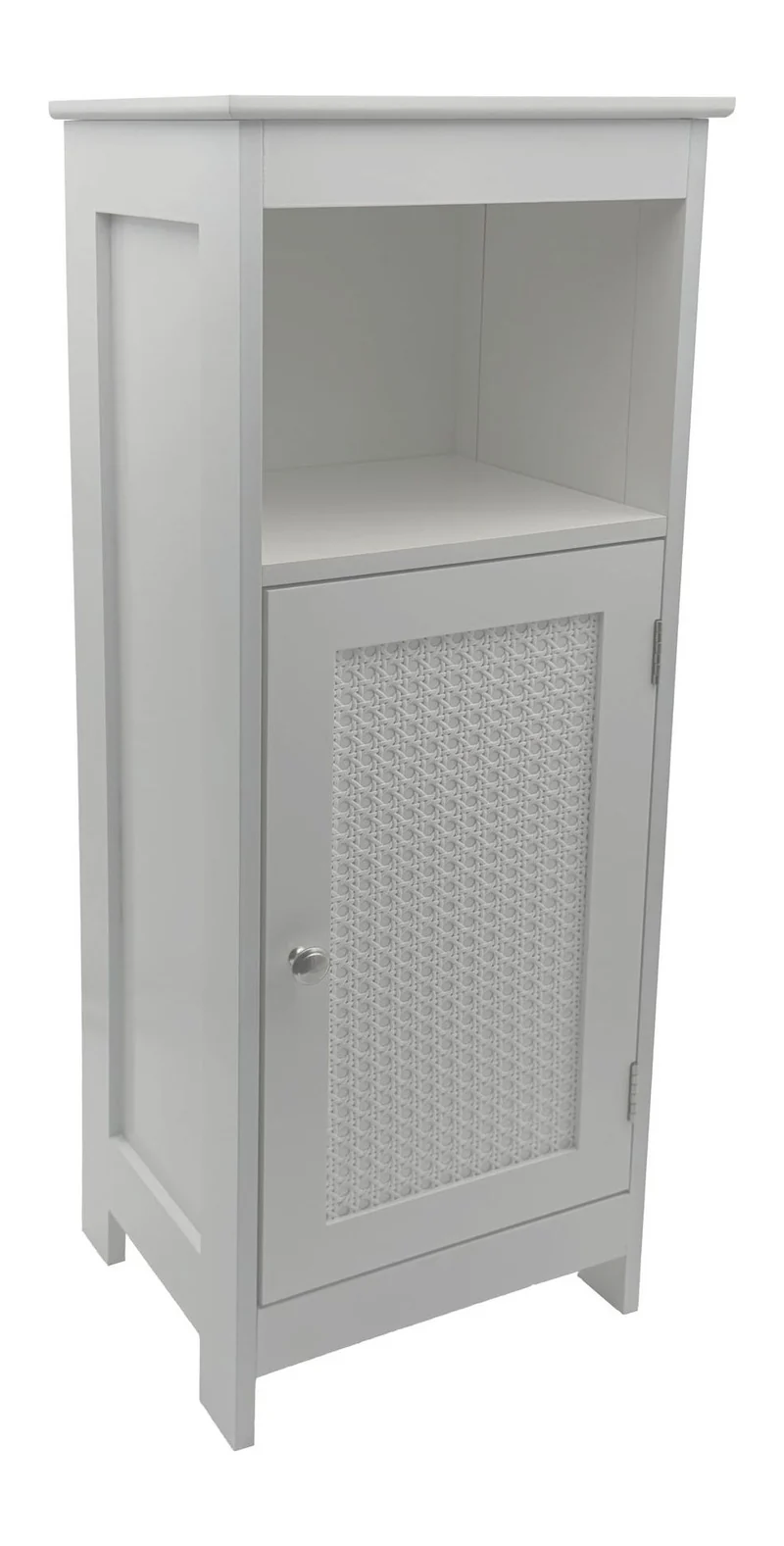 Badschrank 80x30x28 cm Weiß mit Wiener Geflecht für Bad & Flur