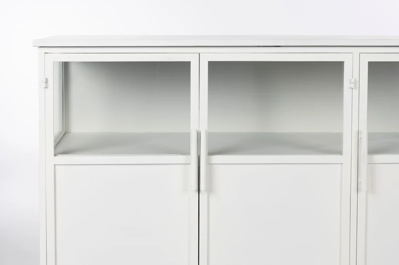 Schrank Miya Low 3do aus Metall in Weiß im Industrial-Design
