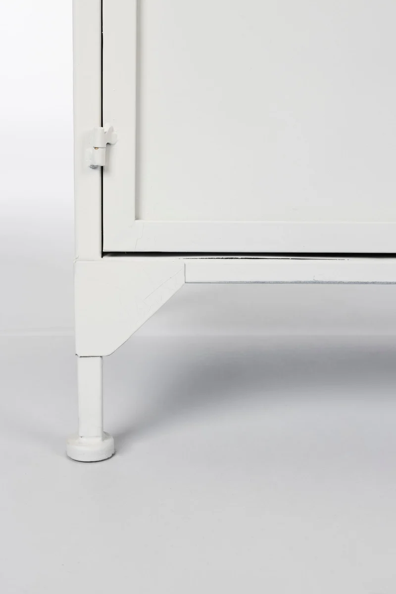 Schrank Miya Low 3do aus Metall in Weiß im Industrial-Design