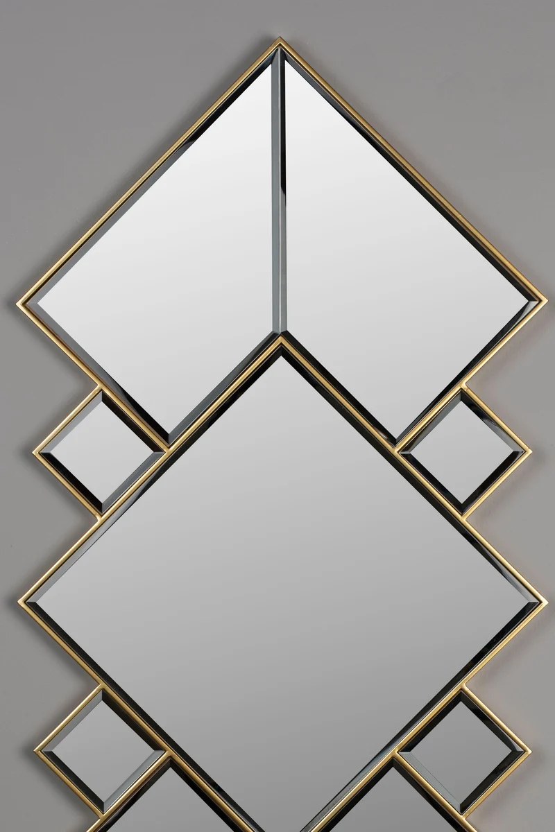 Wandspiegel Miyu Dutchbone Gold, Rautenmuster im Vintage-Boho-Stil