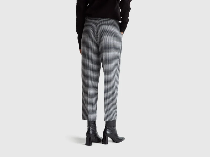 Flanellhose mit Hahnentrittmuster