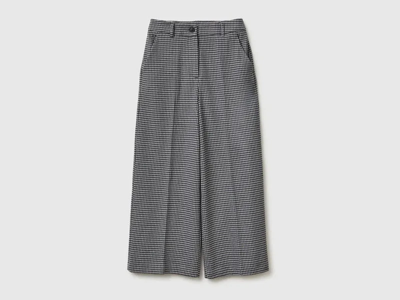 Flanellhose mit Hahnentrittmuster
