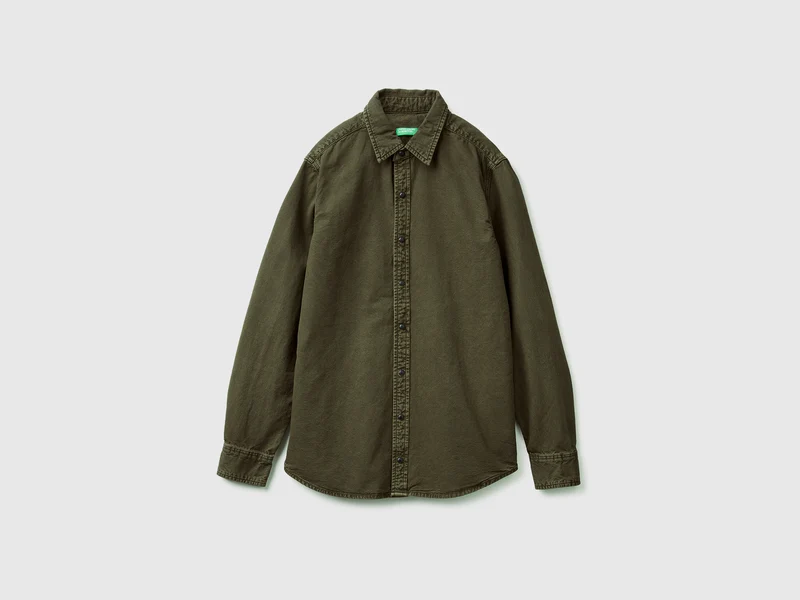 Slim Fit-Hemd aus 100 % Baumwolle