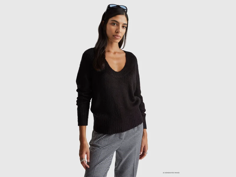 Warmer Pullover aus Mohairmischung