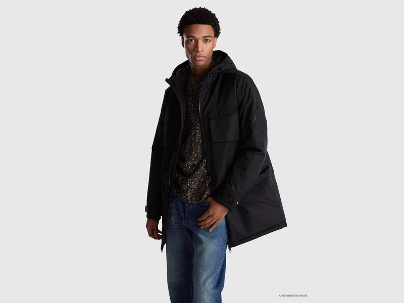 Gefütterter Parka aus Baumwolle und Nylon