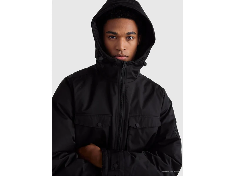 Gefütterter Parka aus Baumwolle und Nylon