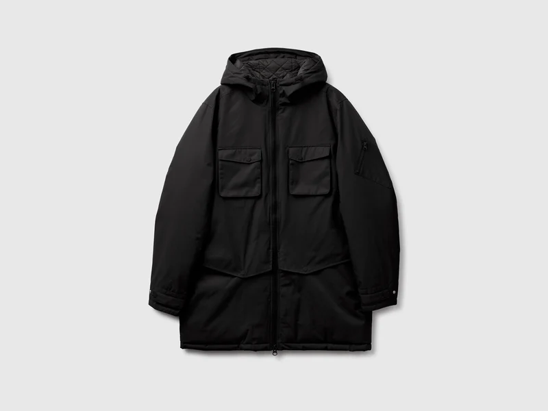 Gefütterter Parka aus Baumwolle und Nylon